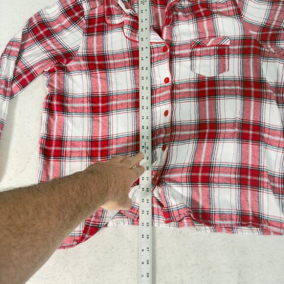 Croft & Barrow 2 pc Flannel Pajamas Woman XXL Button Top Drawstring Elas Waist - Picture 9 of 16